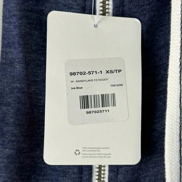 NWT ROOTS Women's XS Sandylake Full Zip Hoodie Ink Blue Sweater Hoody New Hood - Picture 6 of 12